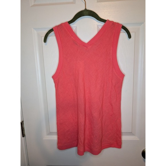 Kaktus Sleeveless Blouse Women's Size M 100% Linen Handmade Italy Coral NWT - Picture 2 of 5